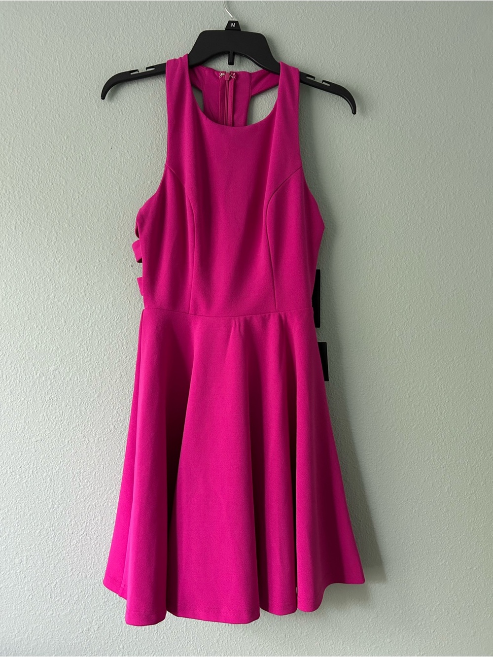 Lulus Call Back Fuchsia Pink Backless fit and flare Skater mini Dress size S - Picture 2 of 12